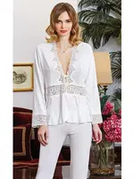 Penye 6'lı Dantelli Gecelik Sabahlık Takımları Seti Jeremi 830 detay görünüm