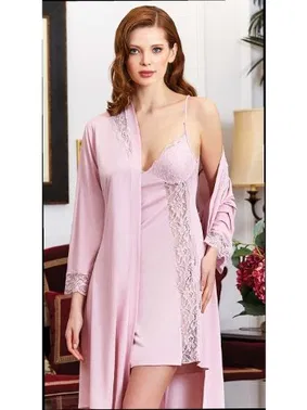 Jeremi Penye 6'lı Dantelli Gecelik Sabahlık Takımları Seti Jeremi 870