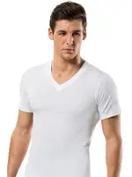 Penye V Vaka Erkek T-Shirt -3 lü Paket Erdem 1167 Beyaz