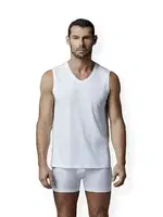 Penye V Yaka Kolsuz 2 Li T-Shirt Dagi D1070 Beyaz