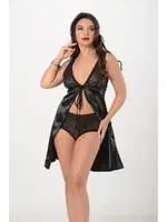 Saten Dantelli Erotik Gecelik Sistina 341 Siyah