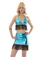 Sistina F-472 Lame Deri Fantezi Gece Elbisesi