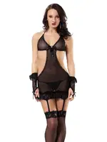 Sistina Komple Fantezi Gece Kıyafeti E-806 Siyah