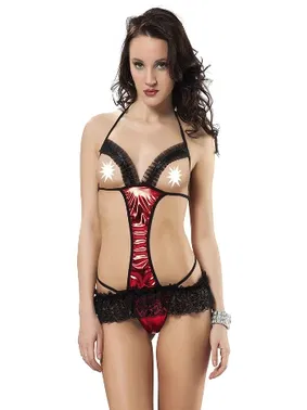 Sistina Sistina Lame Deri Fantezi Gece Elbisesi F-469