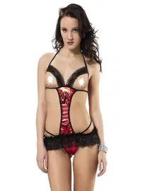 Sistina Sistina Lame Deri Fantezi Gece Elbisesi F-469