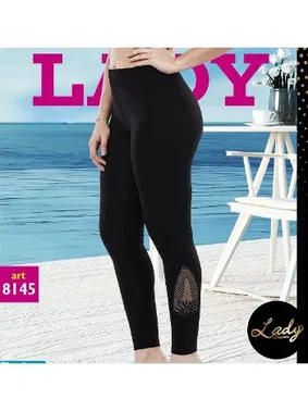 Lady Siyah Transparan Detaylı Tayt Lady 8145