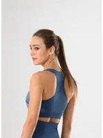 Spor Büstiyer Örme Seamless Dikişsiz Yoga Fitnes Plates Miss Fit 11178 Mavi farklı açı