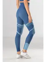 Spor Kadın Tayt Fitness Günlük Kullanım Iç Göstermez Örme Seamless Dikişsiz Soft Miss Fit 34549 Mavi görsel 6