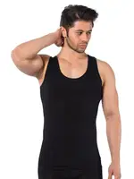 Süper Rahat Bambu Erkek Atlet Lüx DRM 3900 Siyah detay görünüm