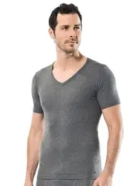 Cacharel Termal Kısa Kol V Yaka Cacharel 1602/GRİ