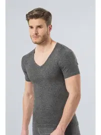 Türen Termal V Yaka Kısa Kol (UNISEX) Türen 191/GRİ