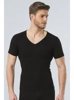 Türen Termal V Yaka Kısa Kol (UNISEX) Türen 191/SİYAH