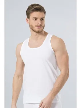 Türen Türen Erkek Bantlı Atlet (2'li Paket) 110/BEYAZ