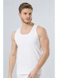 Türen Türen Erkek Bantlı Atlet (2'li Paket) 110/BEYAZ