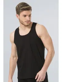 Türen Türen Erkek Bantlı Atlet (2'li Paket) 110/SİYAH