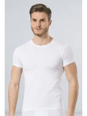 Türen Türen Erkek Likralı T-Shirt 169/BEYAZ