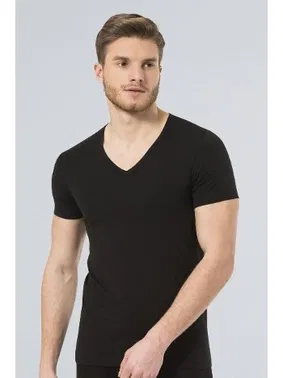 Türen Türen Erkek Likralı T-Shirt 172/SİYAH