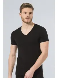 Türen Türen Erkek Likralı T-Shirt 172/SİYAH