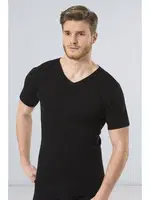 Türen Erkek Ribana V yaka Fanila 156/SİYAH Siyah detay görünüm