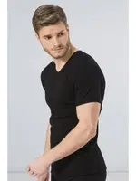 Türen Erkek Ribana V yaka Fanila 156/SİYAH Siyah farklı açı