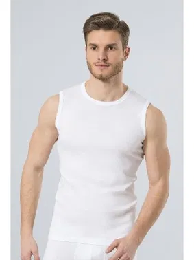 Türen Türen Erkek Spor O yaka Atlet (2'li Paket) 134/BEYAZ