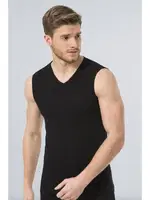 Türen Erkek Spor V yaka Atlet (2'li Paket) 158/SİYAH Siyah detay görünüm