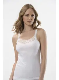 Türen Türen Kadın Dantelli İp Askılı Kaşkorse (2'li Paket) 202/BEYAZ