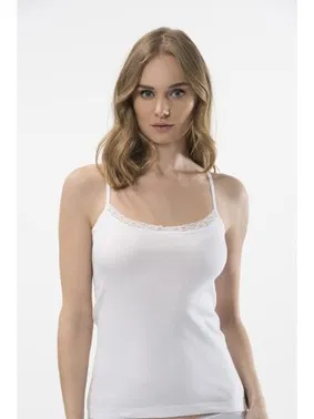 Türen Türen Kadın Dantelli V Yaka İp Askılı Kaşkorse (2'li Paket) 291/BEYAZ