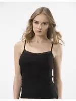 Türen Kadın Dantelli V Yaka İp Askılı Kaşkorse (2'li Paket) 291/SİYAH Siyah detay görünüm