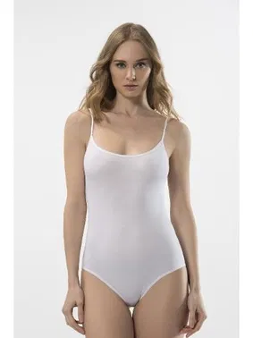 Türen Türen Kadın İp Askılı Agraflı Body 284/BEYAZ