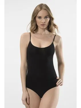 Türen Türen Kadın İp Askılı Agraflı Body 284/SİYAH