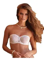 Yeni İnci 1675 Minimizer Dantelli Straplez Askısız Sütyen Beyaz