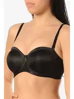 Yeni İnci 1680 Minimizer Desteksiz Straplez Sütyen Siyah detay görünüm