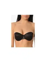 Yeni İnci 8004 Destekli Yandan Yapıştırma Sırtsız Sütyen Siyah görsel 4