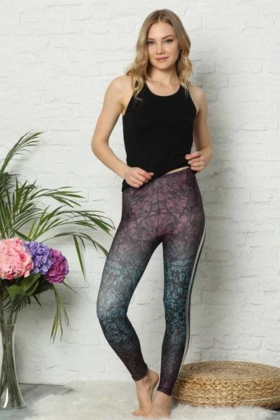 Akbeniz Kadın Desenli Siyah Tayt 5853