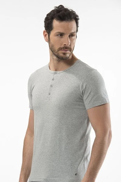 Cacharel - Düğmeli kısa kollu t-shirt 1308/GRİ