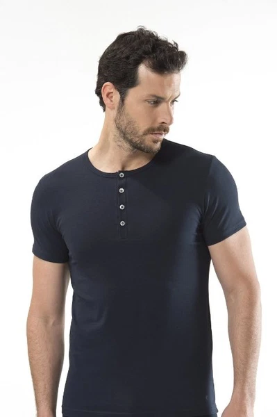 Cacharel - Düğmeli kısa kollu t-shirt 1308/LACİVERT