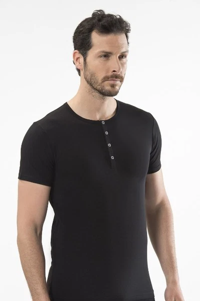 Cacharel - Düğmeli kısa kollu t-shirt 1308/SİYAH