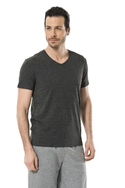 Cacharel Erkek Likralı V Yaka T-shirt 1332/ANTRASİT
