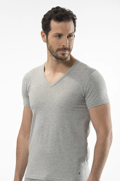 Cacharel - V yaka kısa kollu t-shirt 1306/GRİ