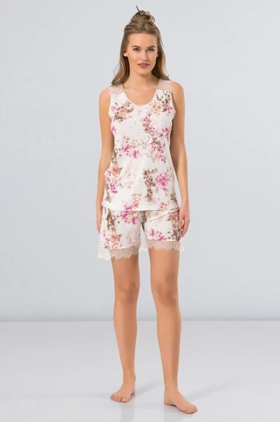 Çiçekli Şort Takım Türen 3266/KAHVE