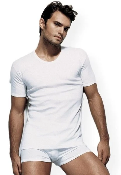 Çift Kaplan İnterlok Bisiklet Yaka T-Shirt 640