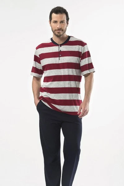 Çizgili Kısa Kol Patlı Üçlü Takım Cacharel 2128/BORDO