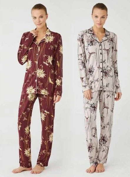 Desenli Gömlek Pijama Takım Mod Collection 3395
