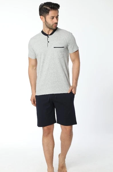 Erkek Yarım Kol Şortlu Pijama Takım 12038-A Öztaş