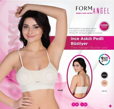 Form Angel 5316 İnce Askılı Pedli Bustiyer