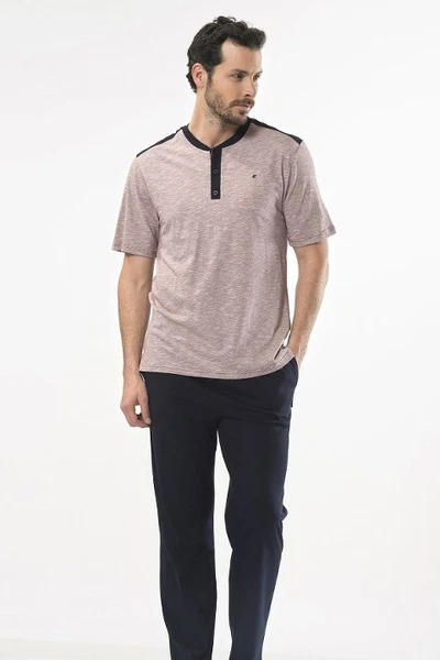 İnce Çizgili Patlı Kısa Kol Pijama Cacharel 2119/BORDO