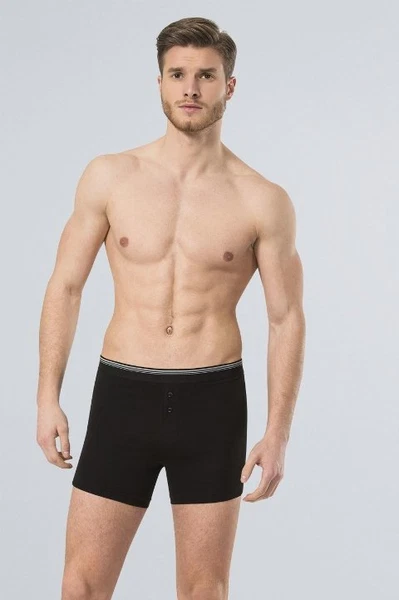 Likralı Düğmeli Boxer (2'li Paket) Türen 135/SİYAH