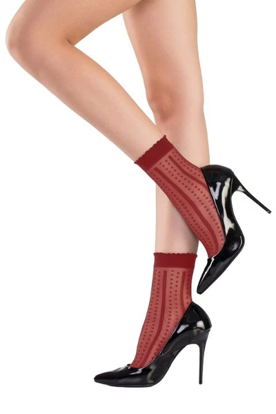 Mite Love Soket Çorap Nokta Desenli Kırmızı ML-5822