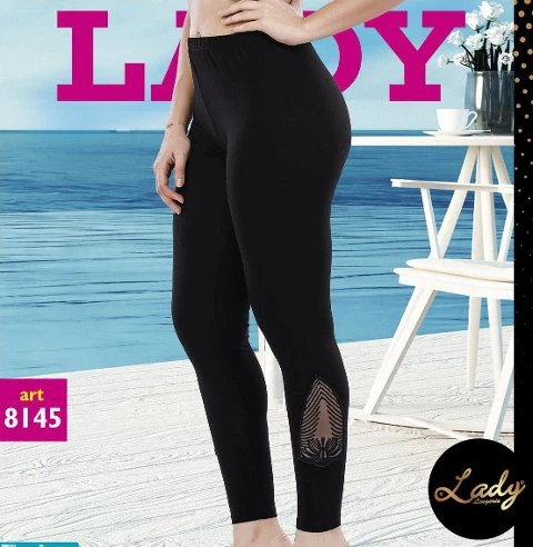 Siyah Transparan Detaylı Tayt Lady 8145